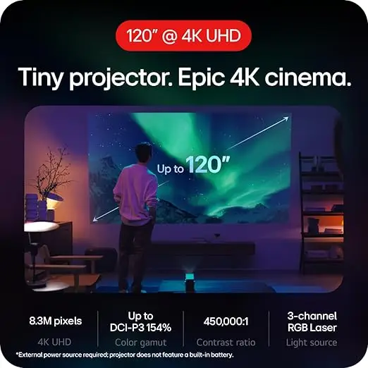 LG CineBeam Q 4K UHD Smart Portable Laser Projector HU710PB